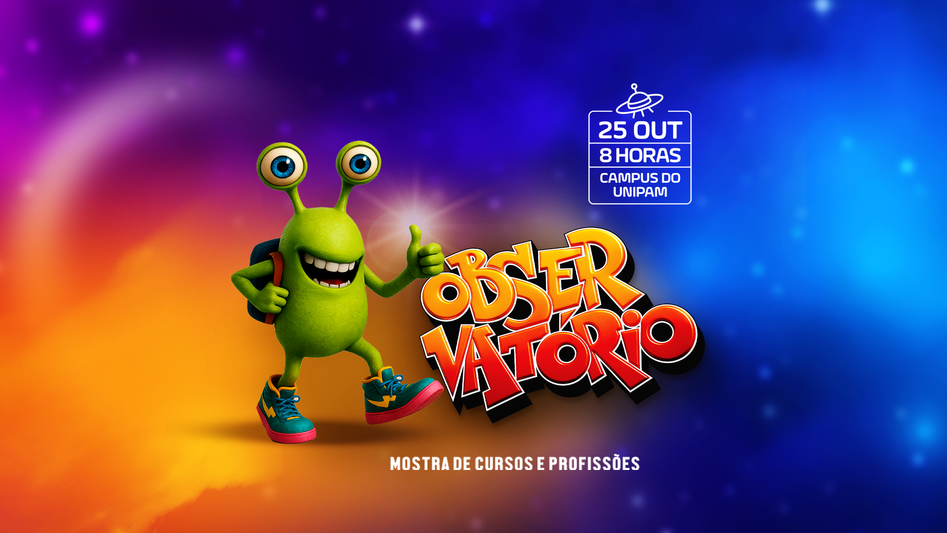 Banner rotativo do Observatório UNIPAM 2025 - Mostra de Cursos e Profissões